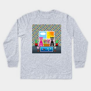 Folk Art Cats Kids Long Sleeve T-Shirt